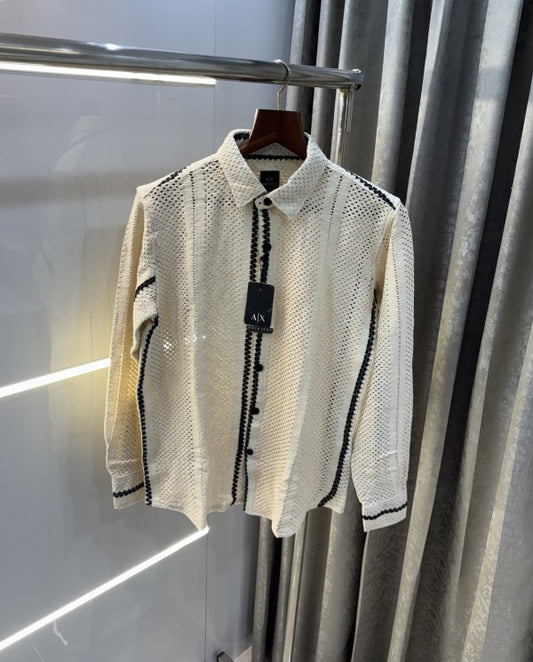 Arman i Exchange 5 Stripes Crochet Shirt with box packing And Carry Bag