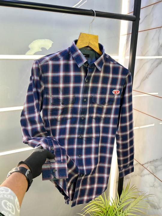 Diese l Premium Cotton D5 Double Pocket Checks Shirt F702