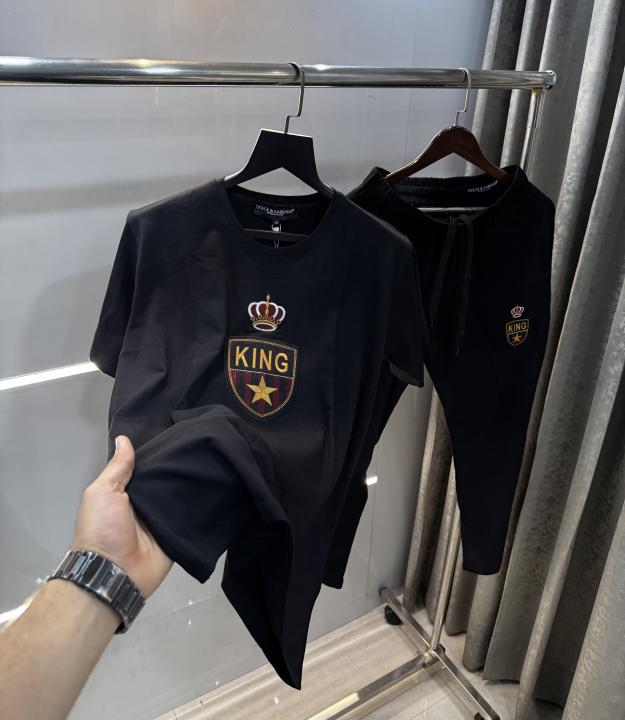 Dolce&Gabbana Black Embroidery Logo Imported Tracksuit With Brand Carry Bag