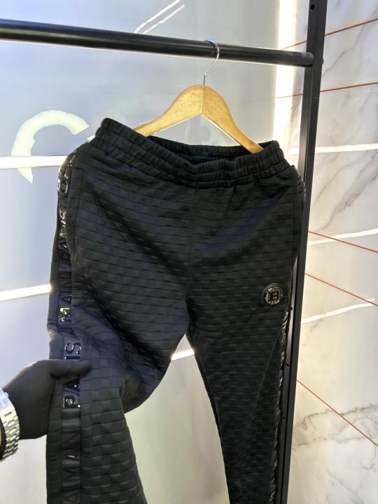 Balmai n Paris Black Imported Embossed Print Premium Track Suit Brand Carry Bag Packing F2634-BL