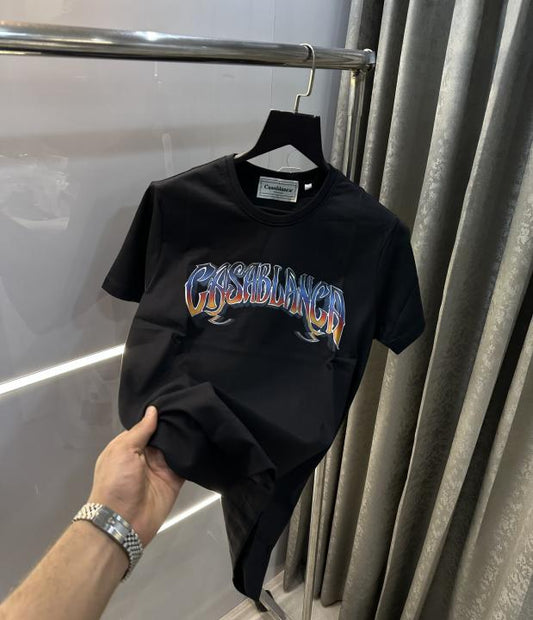Casablanca Black A Logo Print Imported T-Shirt