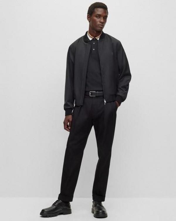 Hugo_Boss Black Premium Collar Neck Polo T-shirt F2640-BL