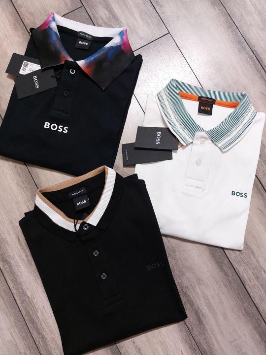 Hugo_Boss White Premium Collar Neck Polo T-shirt F2640-WH
