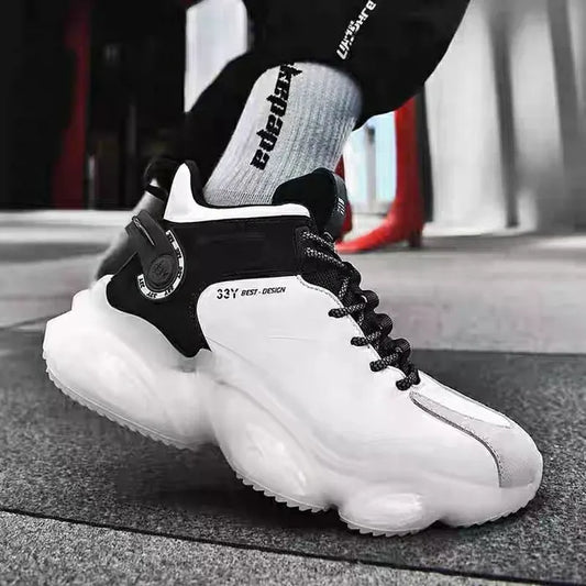 CUBICS Luxury Falcon Chunky High Top White Sneakers