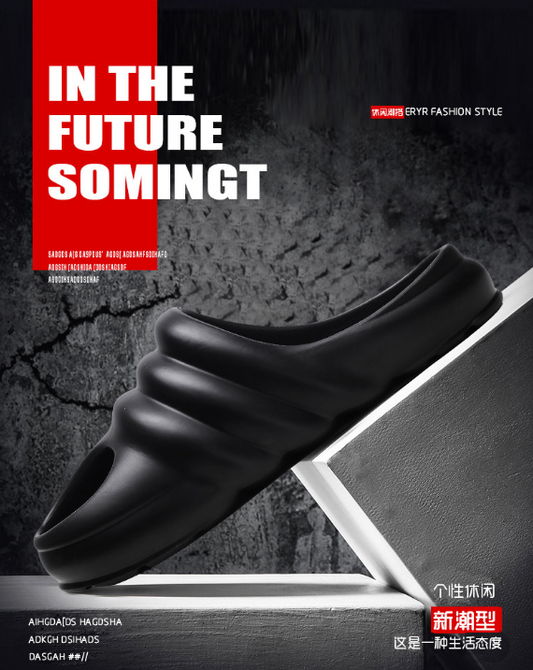 CUBICS Snail Cutout Foam Slides - Black