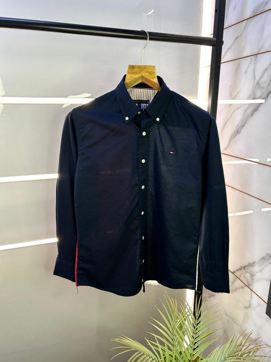 Tommy_Hilfiger Navy Blue Back Printed Premium Shirts F2535-NY