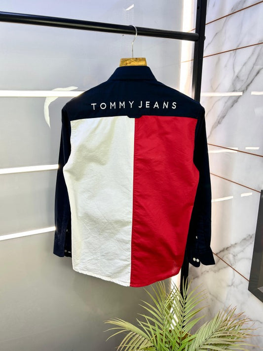 Tommy_Hilfiger Navy Blue Back Printed Premium Shirts F2535-NY