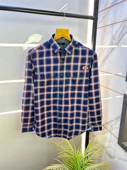 Diese l Premium Cotton D5 Double Pocket Checks Shirt F702