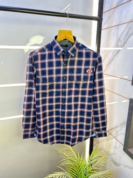 Diese l Premium Cotton D5 Double Pocket Checks Shirt F702