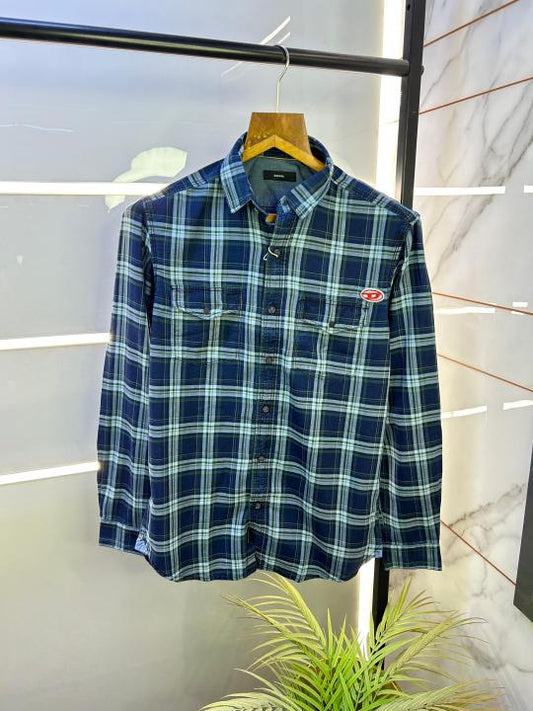 Diese l Premium Cotton D6 Double Pocket Checks Shirt F702
