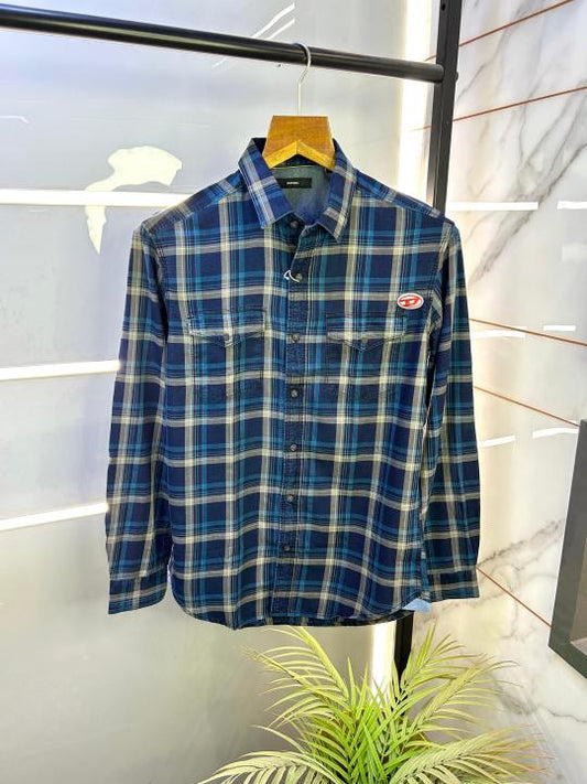 Diese l Premium Cotton D8 Double Pocket Checks Shirt F702