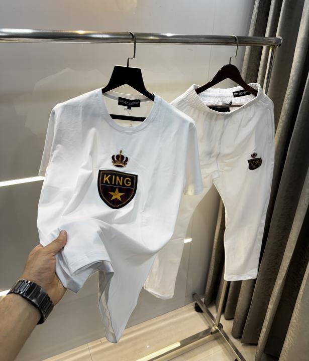 Dolce&Gabbana White Embroidery Logo Imported Tracksuit With Brand Carry Bag