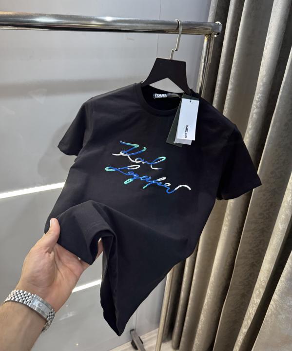 Karl Lagerfeld Black Logo Print Imported T-Shirt