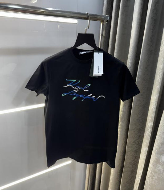 Karl Lagerfeld Black Logo Print Imported T-Shirt