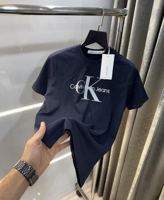 Calvin Klein Navy Blue Logo Print Premium T-Shirt