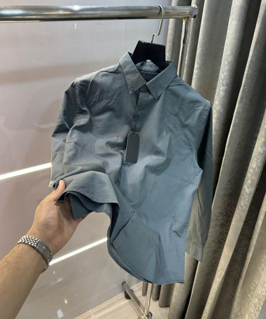 All saints Green Embroidery Logo Classic Shirt