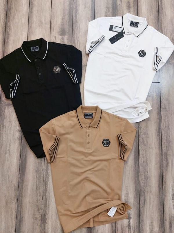 Philip Plein White Metal Logo Imported Polo T-Shirt