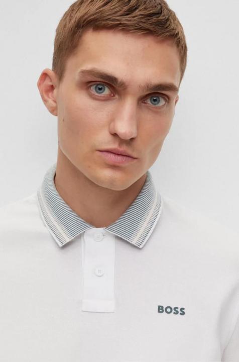 Hugo_Boss White Premium Collar Neck Polo T-shirt F2640-WH