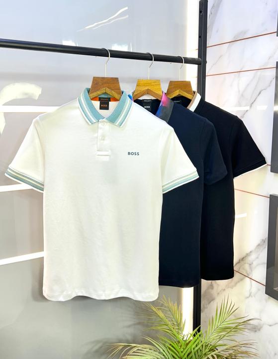 Hugo_Boss Black Premium Collar Neck Polo T-shirt F2640-BL