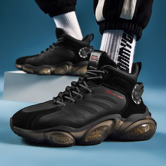 CUBICS Luxury Falcon Chunky High Top Black Sneakers