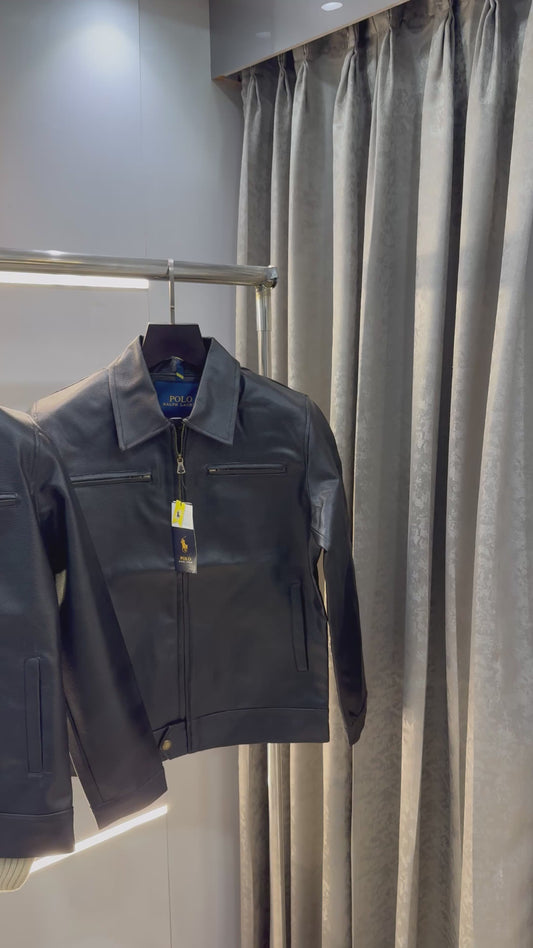 Ralph Lauren Black Premium Imported leather Jacket